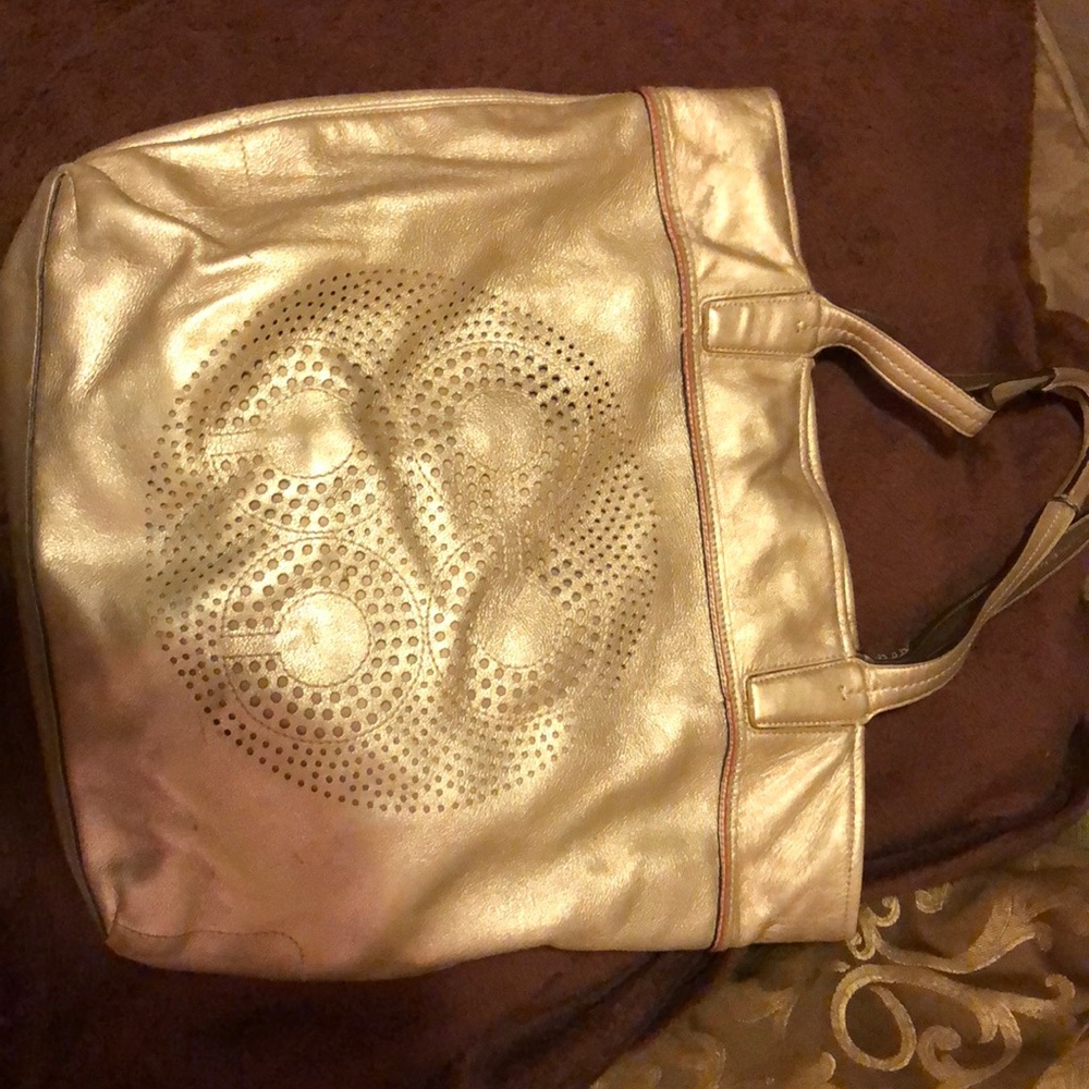 Coach purse...metallic gold